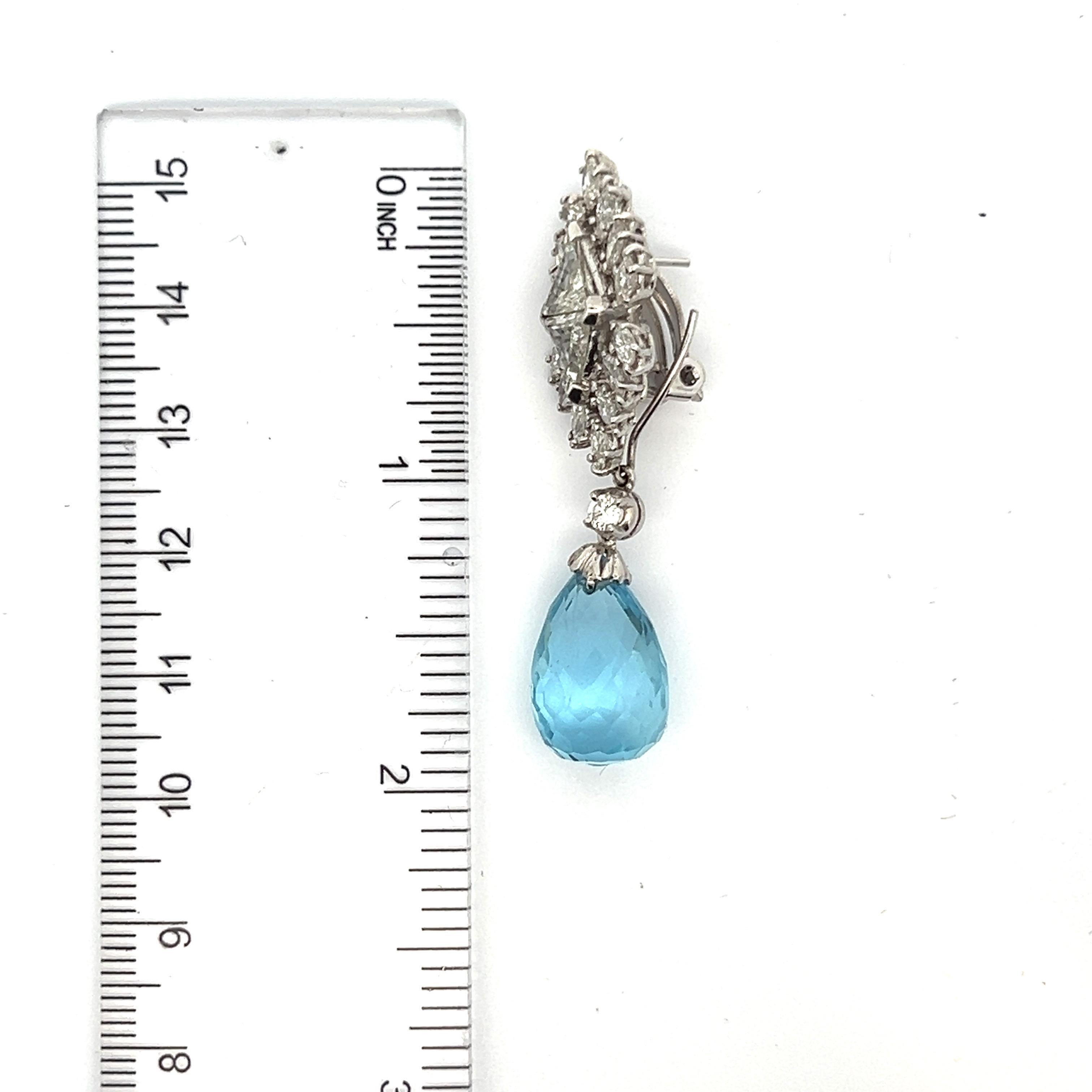 Aquamarine and Diamond Day and Night Earrings For Sale 3