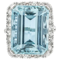 Aquamarine and Diamond Dress Ring