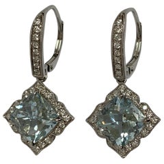 Aquamarine and Diamond Earring Set in White Gold