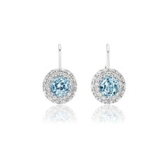 Aquamarine and Diamond Earrings