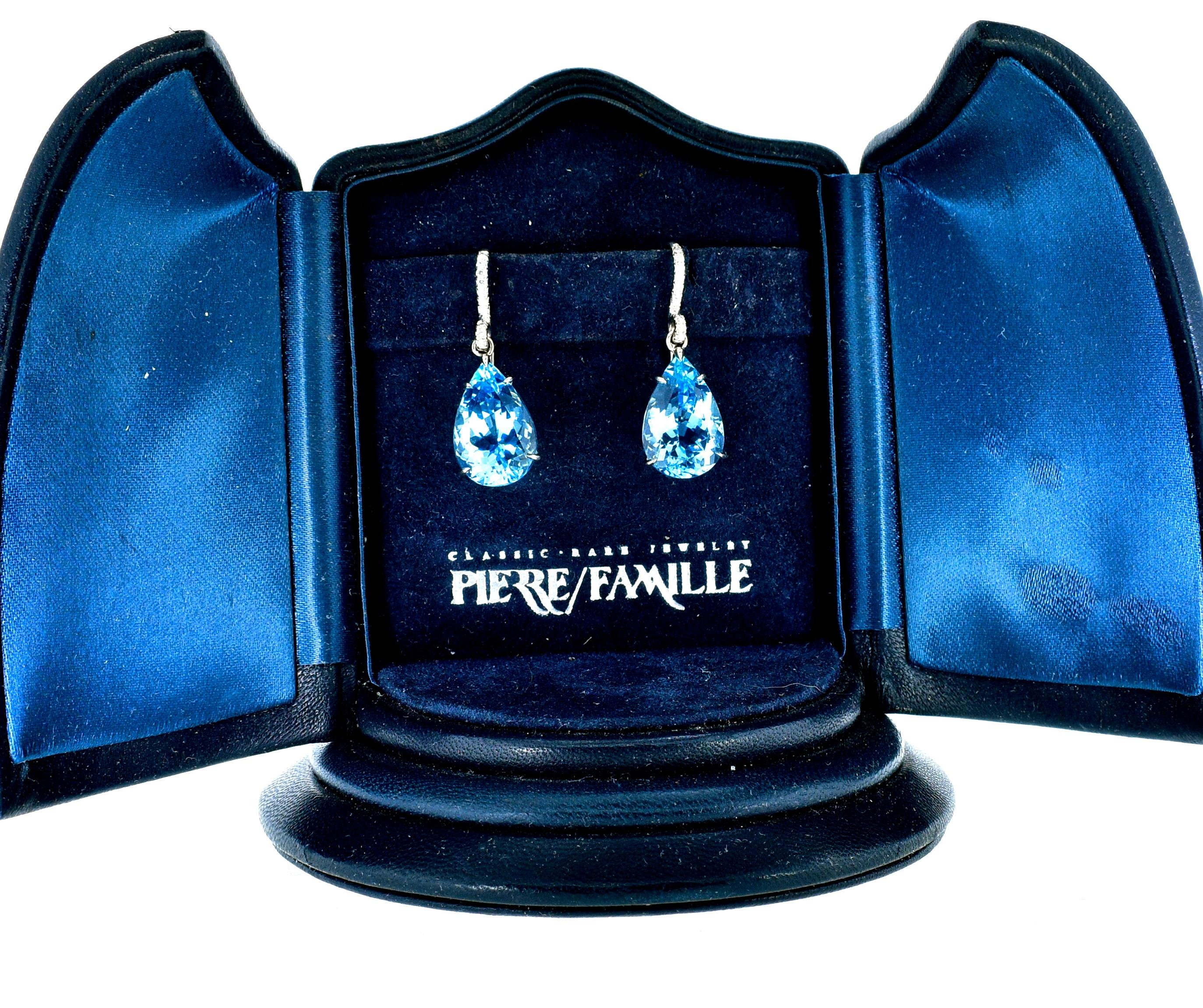 Aquamarine and Diamond Earrings in 18 Karat by Mish, New York 1