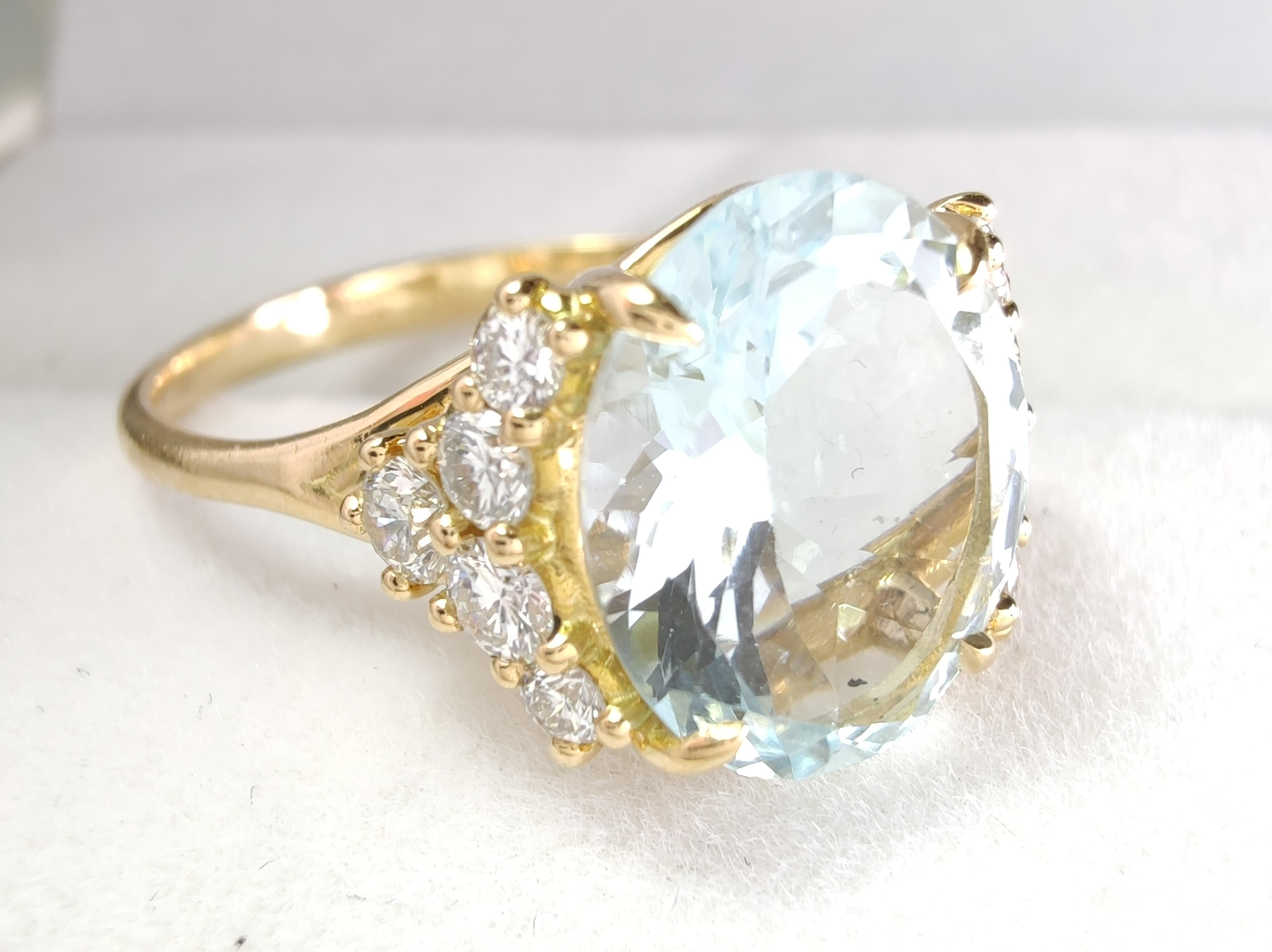 2.69 ct Aquamarine Diamond Engagement Ring - 18K Gold for Women - perfect Gift 1