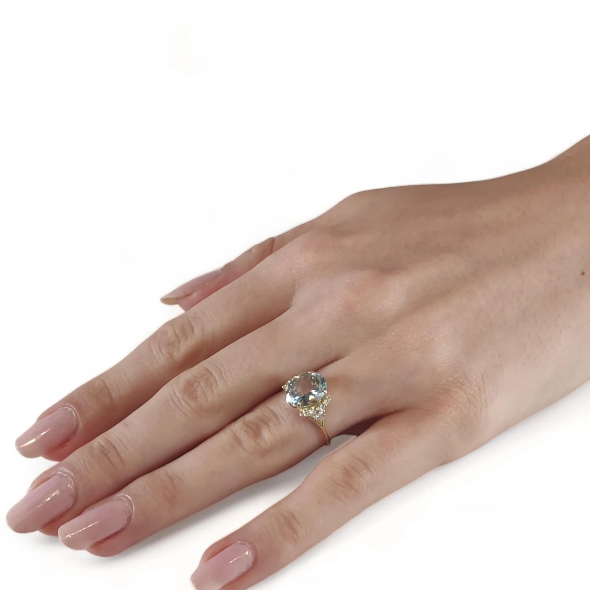 2.69 ct Aquamarine Diamond Engagement Ring - 18K Gold for Women - perfect Gift 3