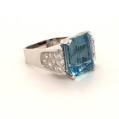 Aquamarin und Diamant in Weißgold