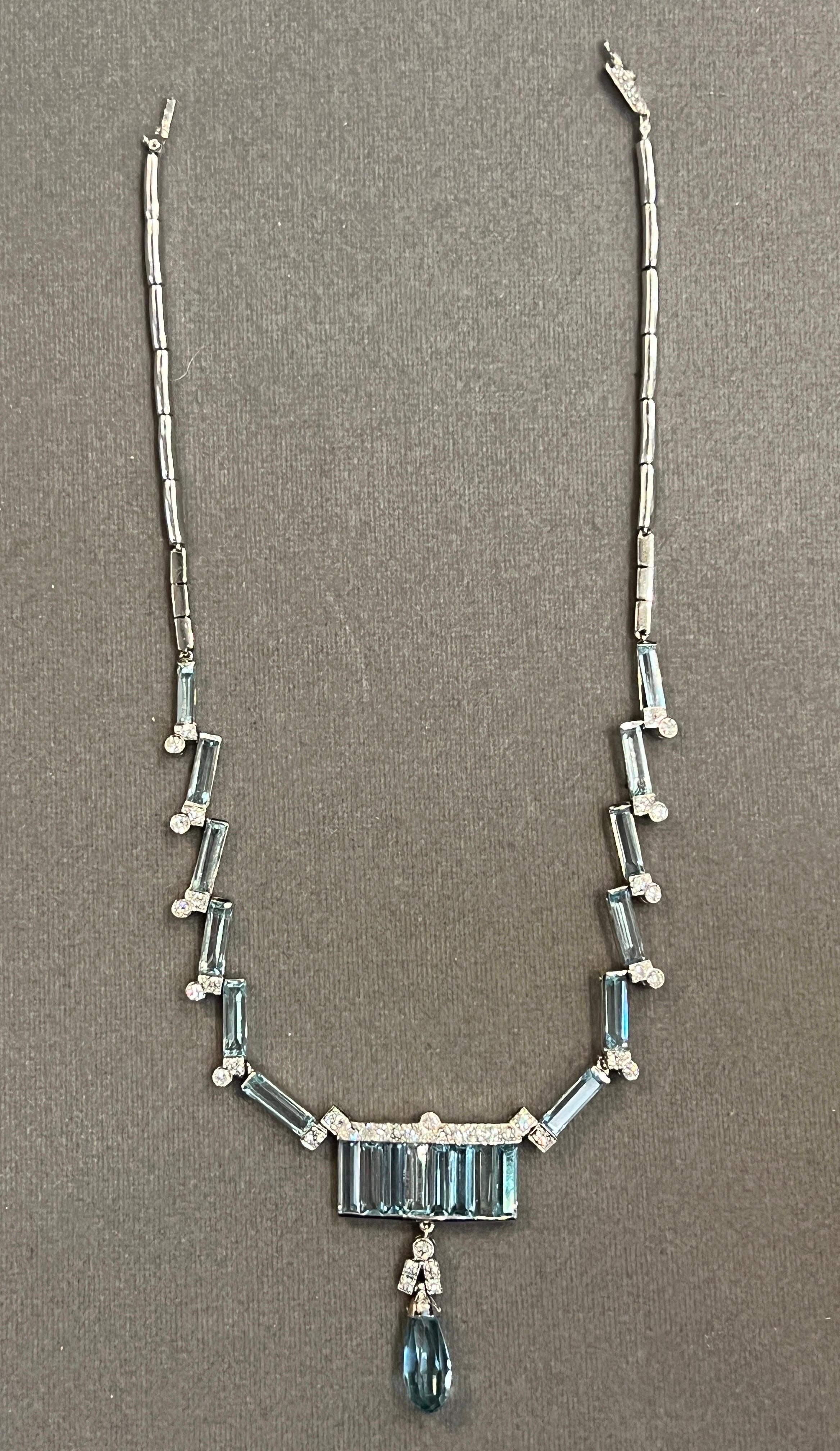 Collana con acquamarina e diamanti in vendita 2