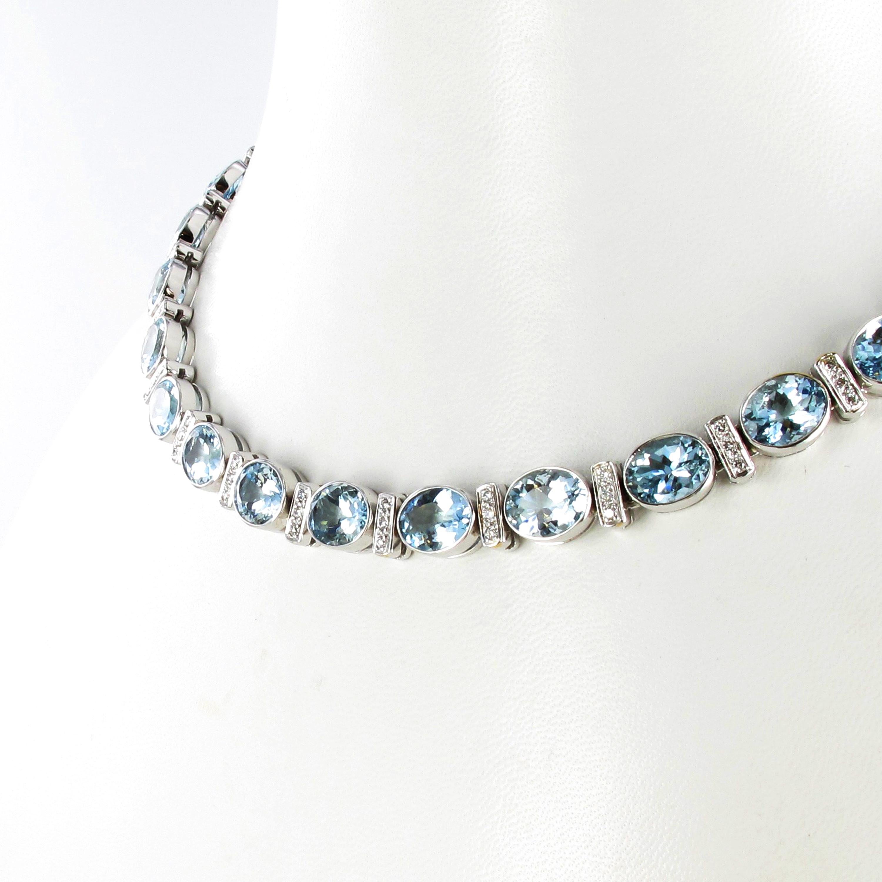 aquamarine diamond necklace