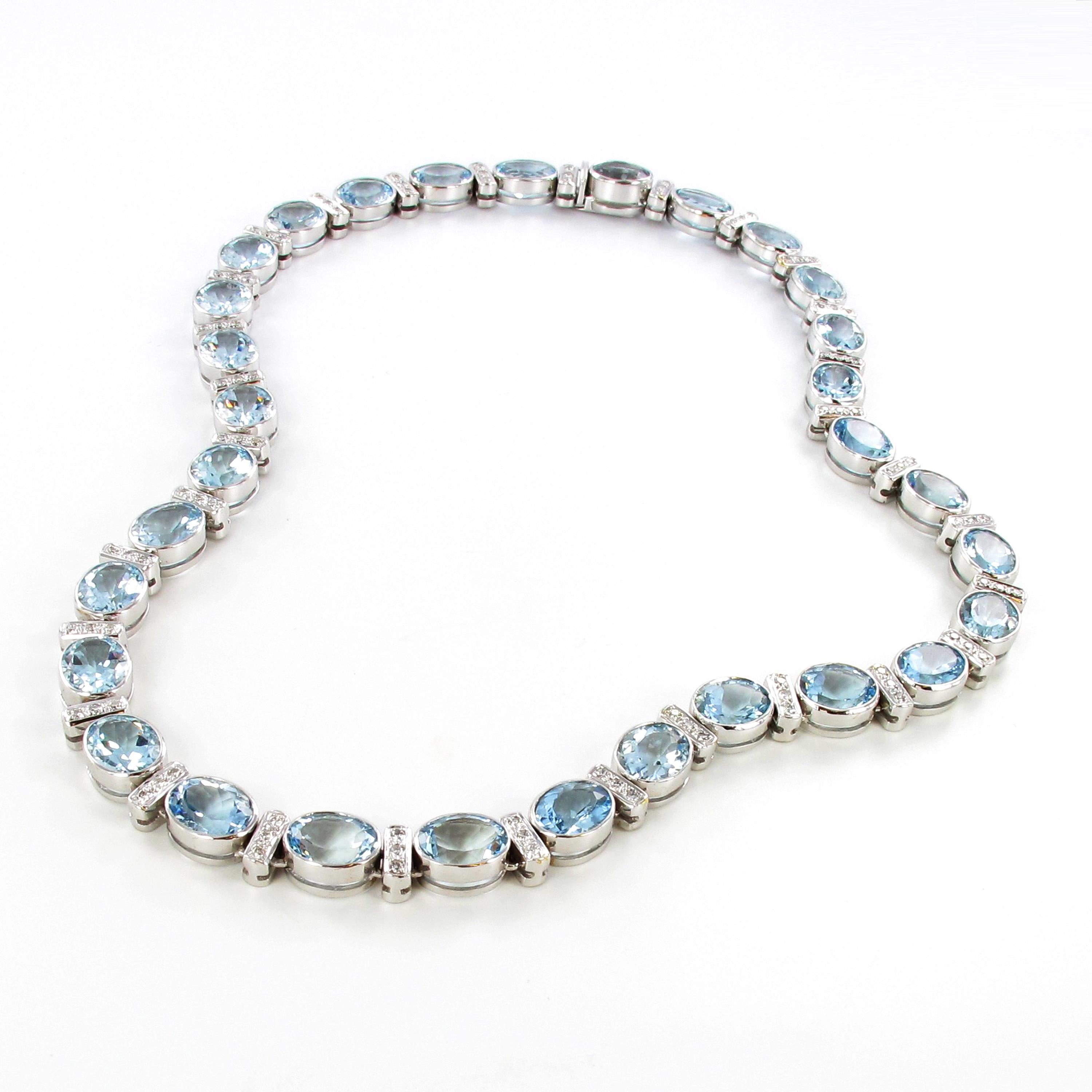 diamond aquamarine necklace