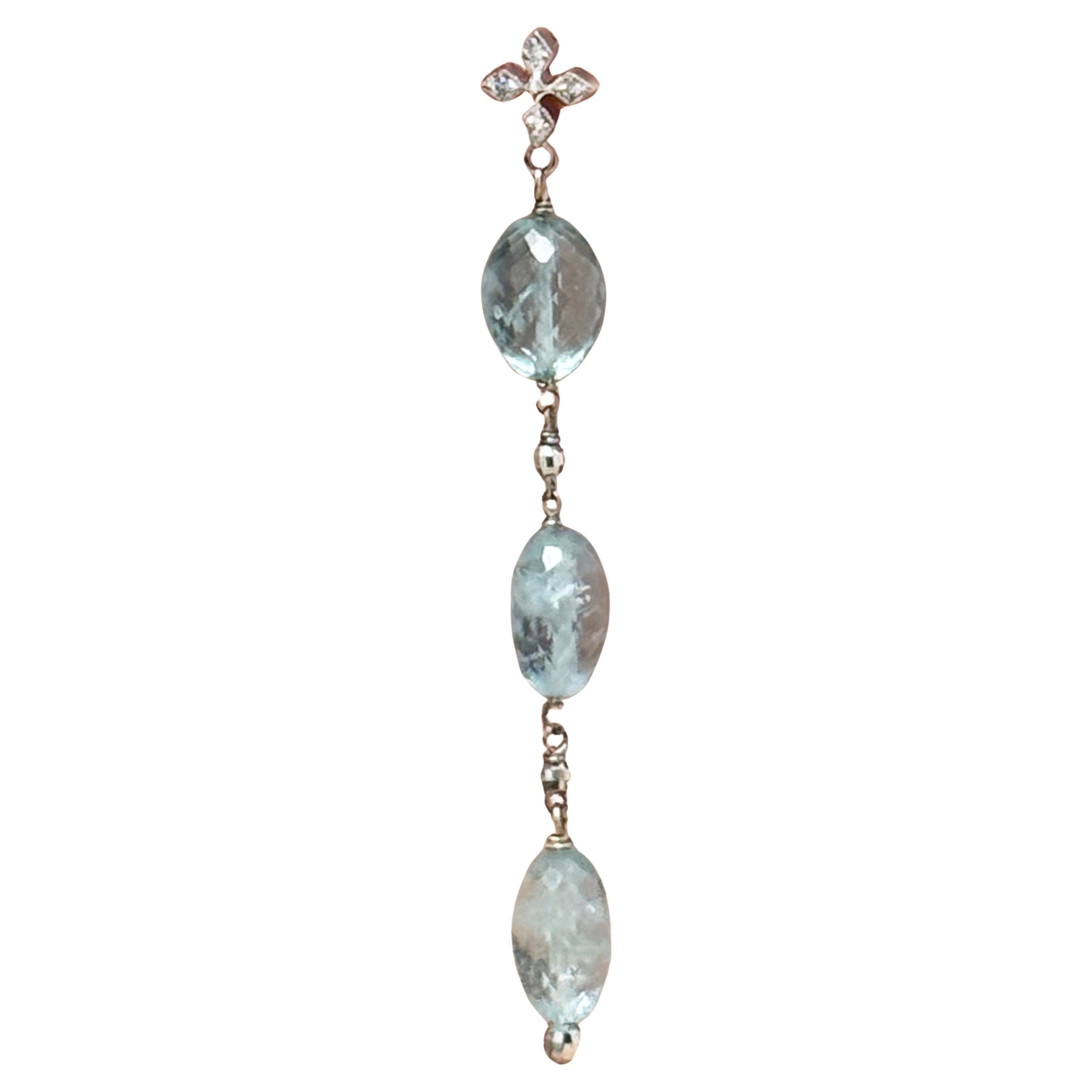 Paradizia Ohrringe mit Aquamarin und Diamant im Zustand „Neu“ im Angebot in Laguna Beach, CA