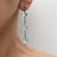 Boucles d'oreilles Paradizia en aigue-marine et diamant