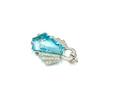 Aquamarine and Diamond Pendant