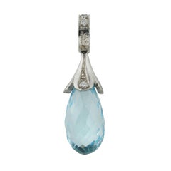 Aquamarine and Diamond Pendant