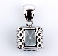 Aquamarine and Diamond Pendant