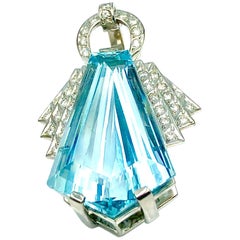 Aquamarine and Diamond Pendant