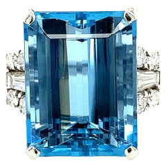 Aquamarine and Diamond Ring Circa, 1950