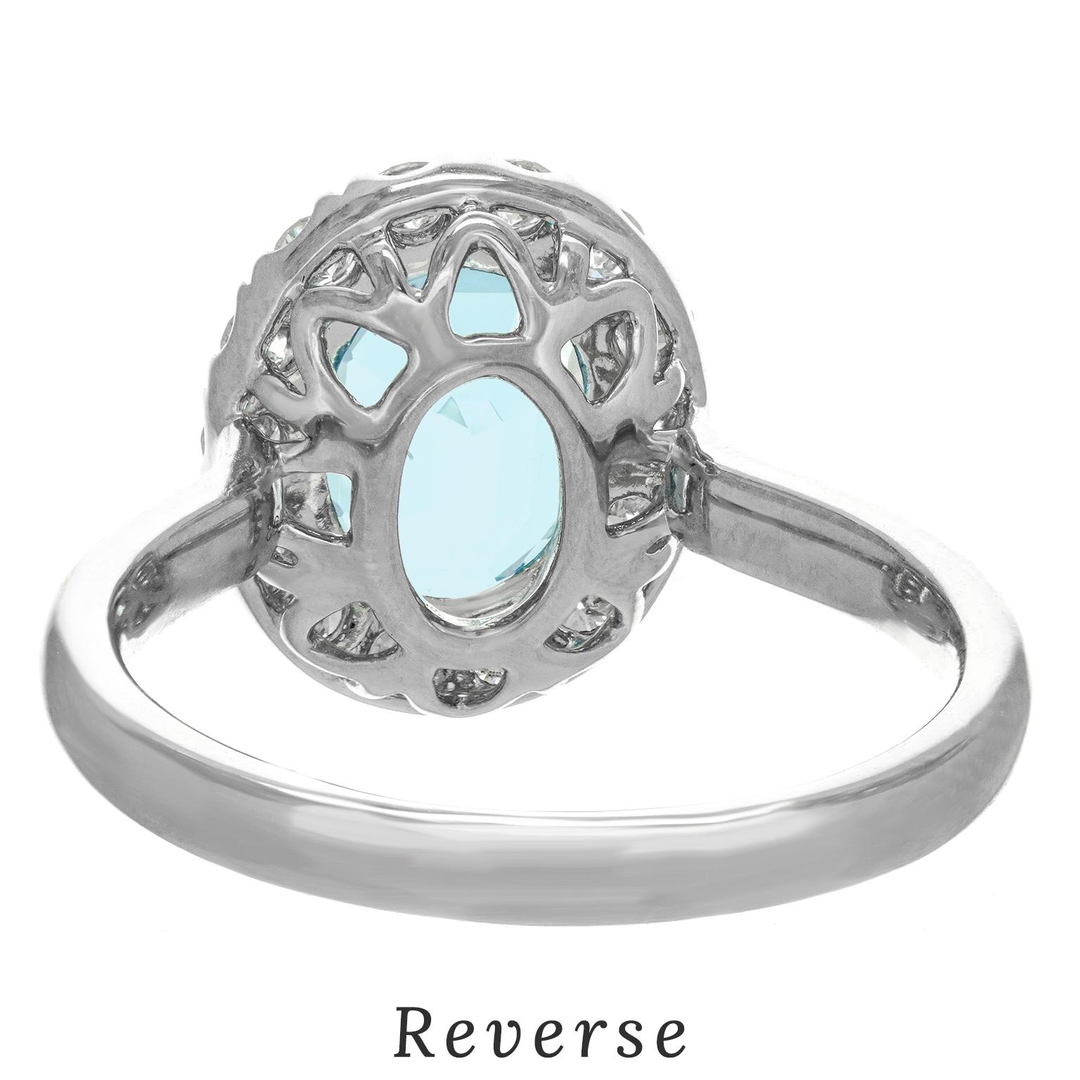 Aquamarine and Diamond Ring For Sale 5