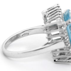 Aquamarine and Diamond Ring