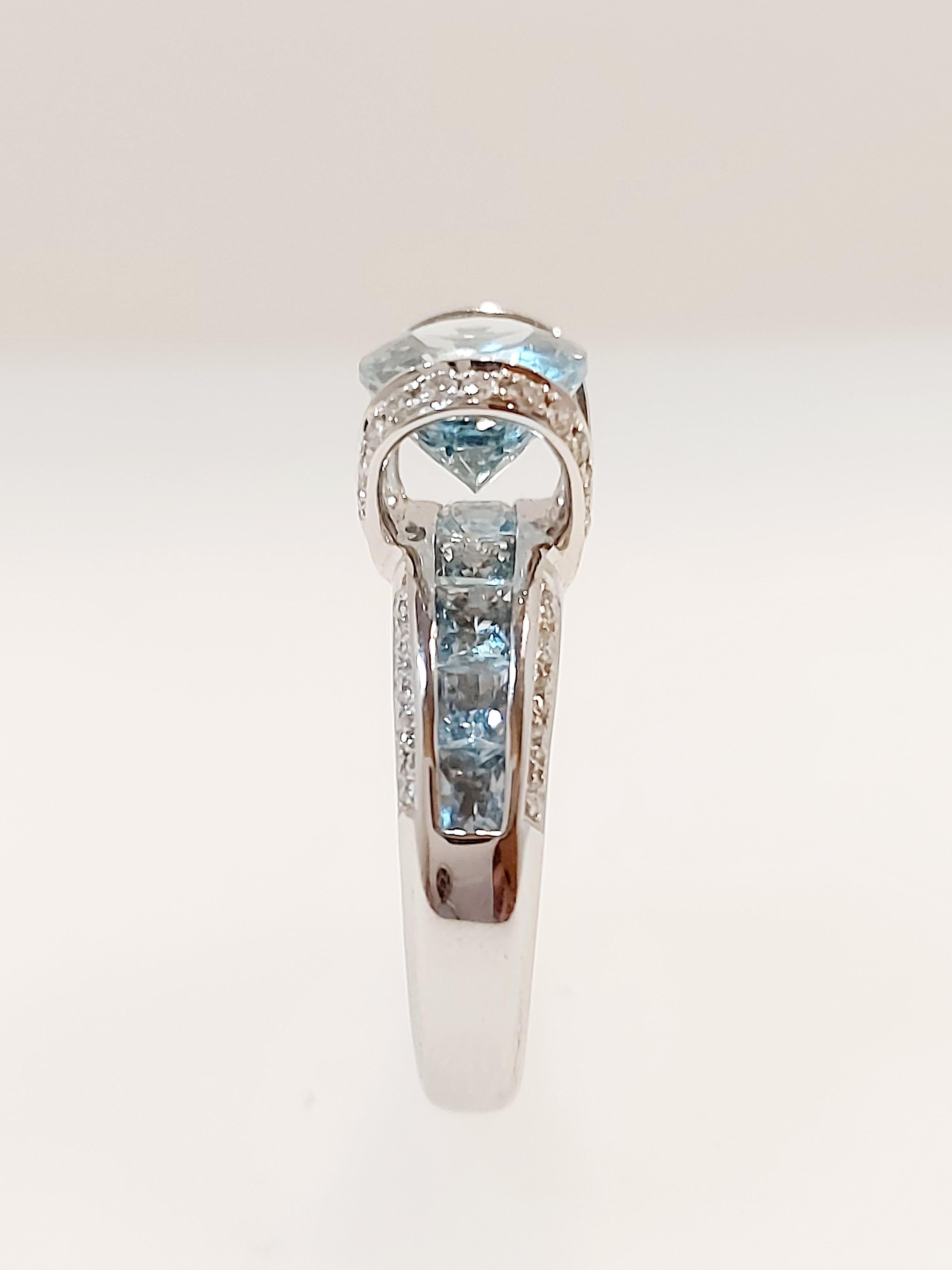 Romantic Aquamarine and Diamond Ring
