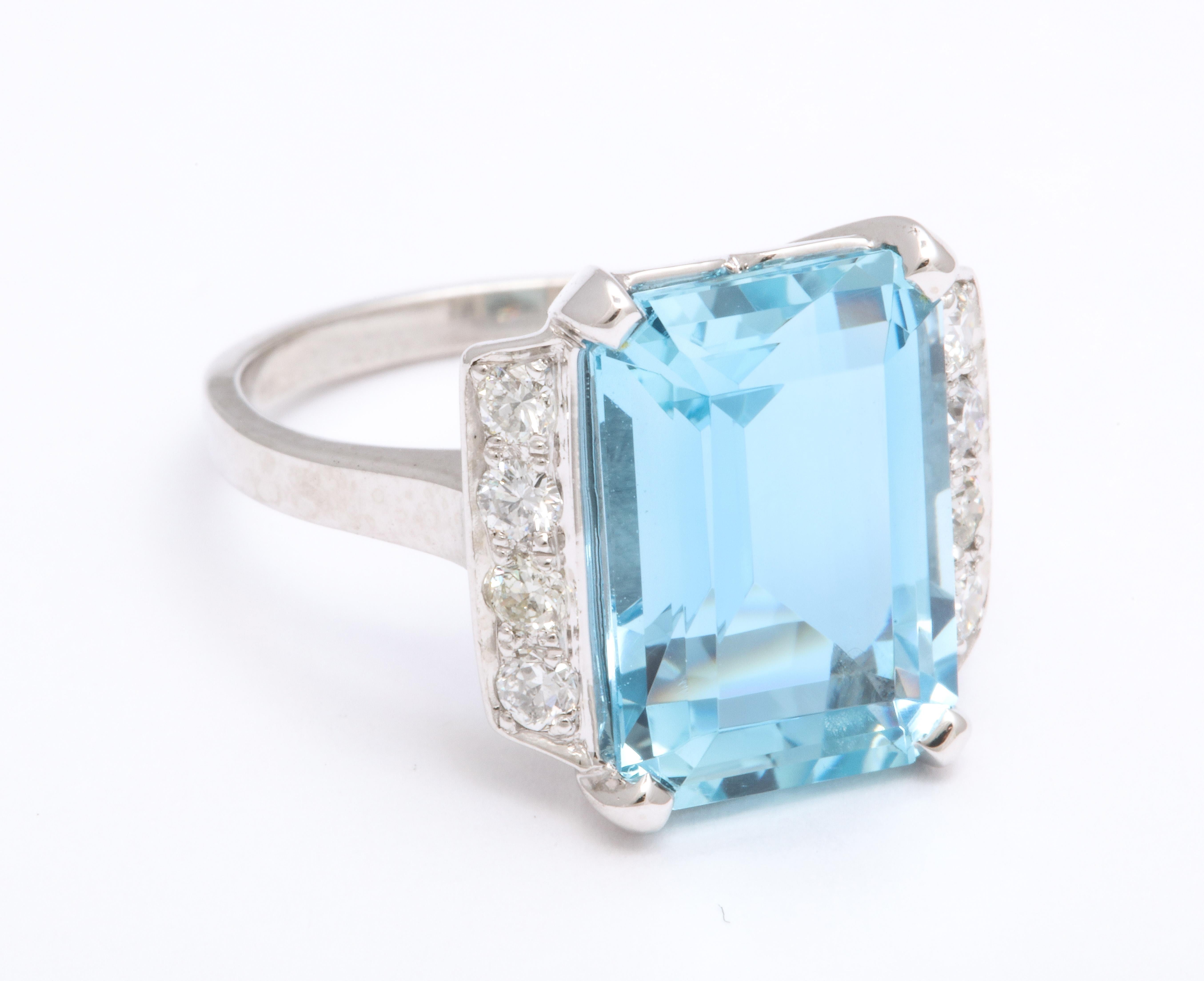 Aquamarine and Diamond Ring 2