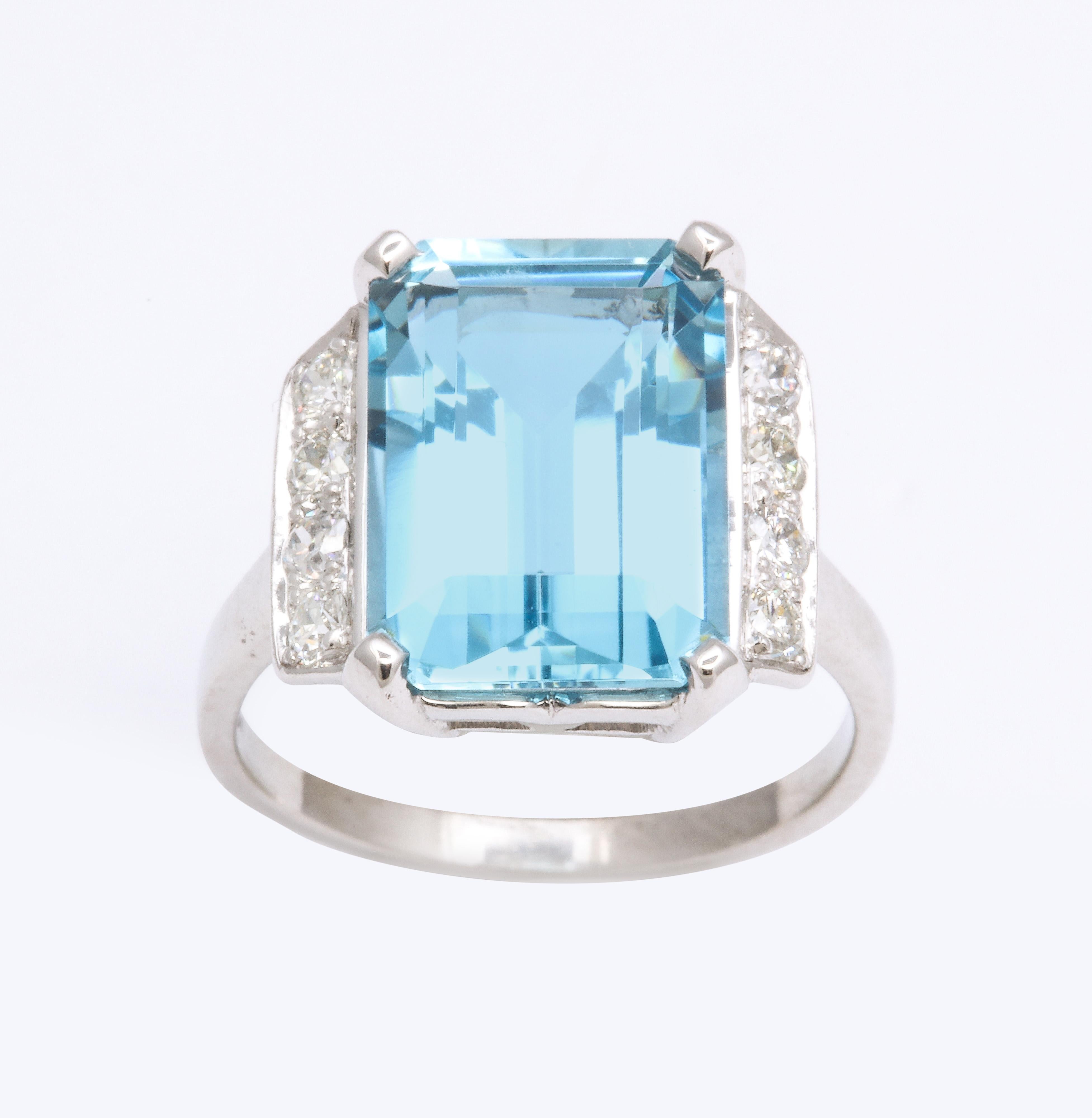 Aquamarine and Diamond Ring 3