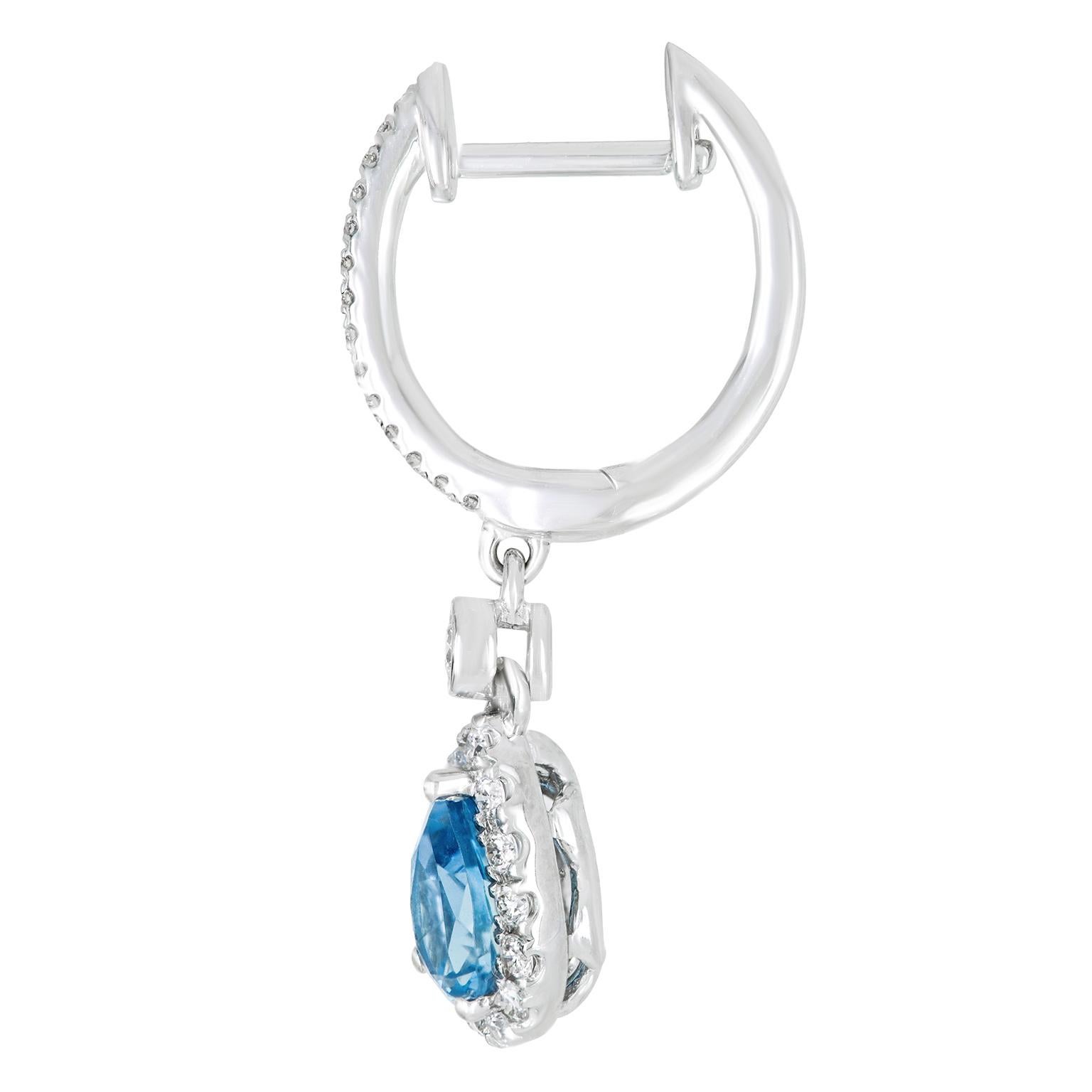 Aquamarine and Diamond-Set Gold Drop Earrings 2
