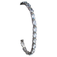 Aquamarin und Diamant-Tennisarmband
