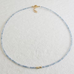 Collar de cuentas de aguamarina y pirita Piedra de nacimiento de marzo
