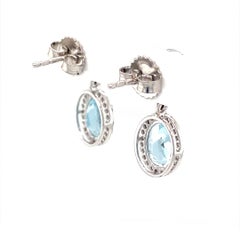 Aquamarine and sapphire diamond earrings