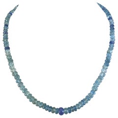 Collana di perline di acquamarina e tanzanite