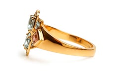 Aquamarine and Tourmaline in Rosegold Cocktail Ring by Alexander Leyser