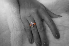 Aquamarine and Tourmaline in Rosegold Cocktail Ring by Alexander Leyser