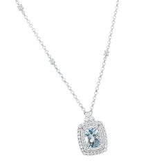 Sunita Nahata Aquamarine 1.27ct. Pendant in 18KWG with Diamond.