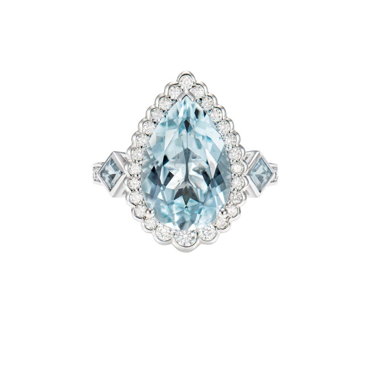 PINK CAVIAR 0.92ct White Round Brilliant & Pink Diamond Engagement Ring in 18ct White Gold