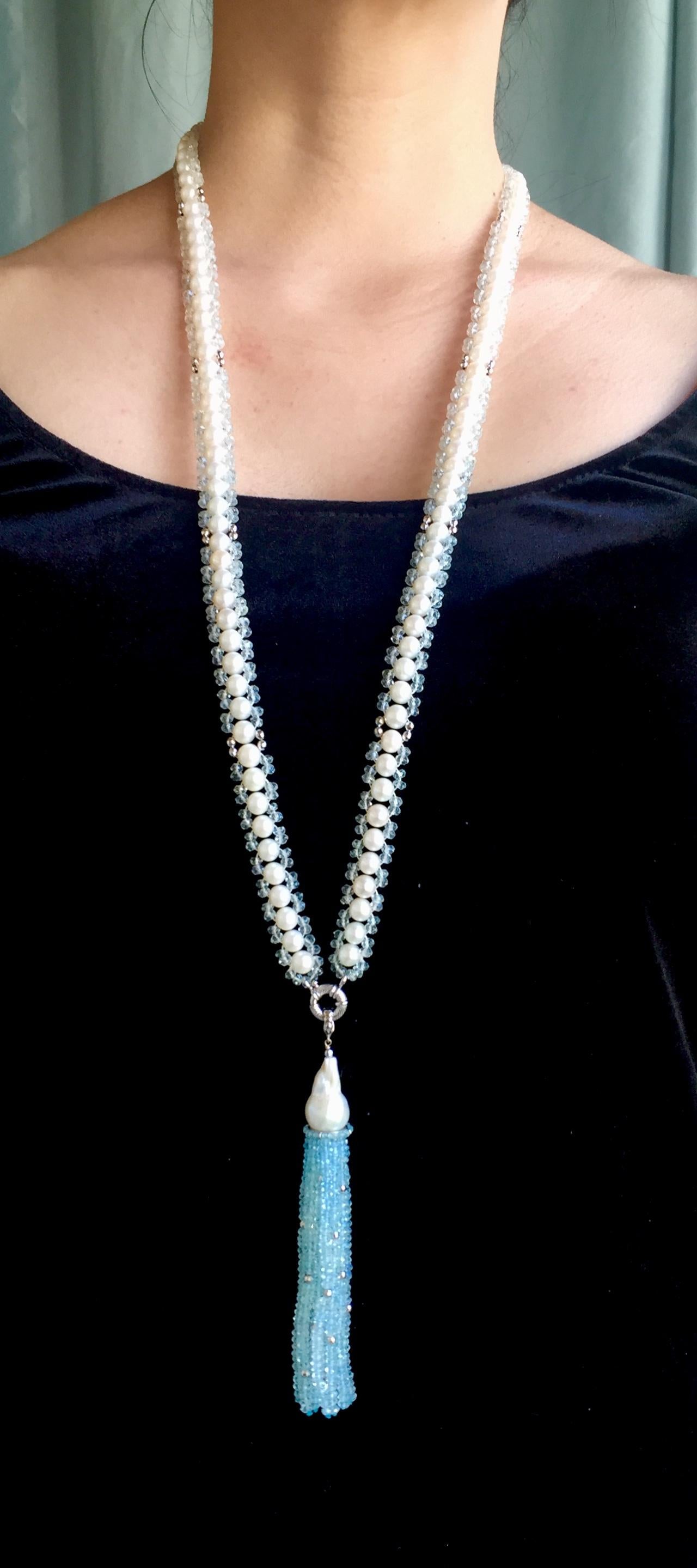 aquamarine and pearl necklace