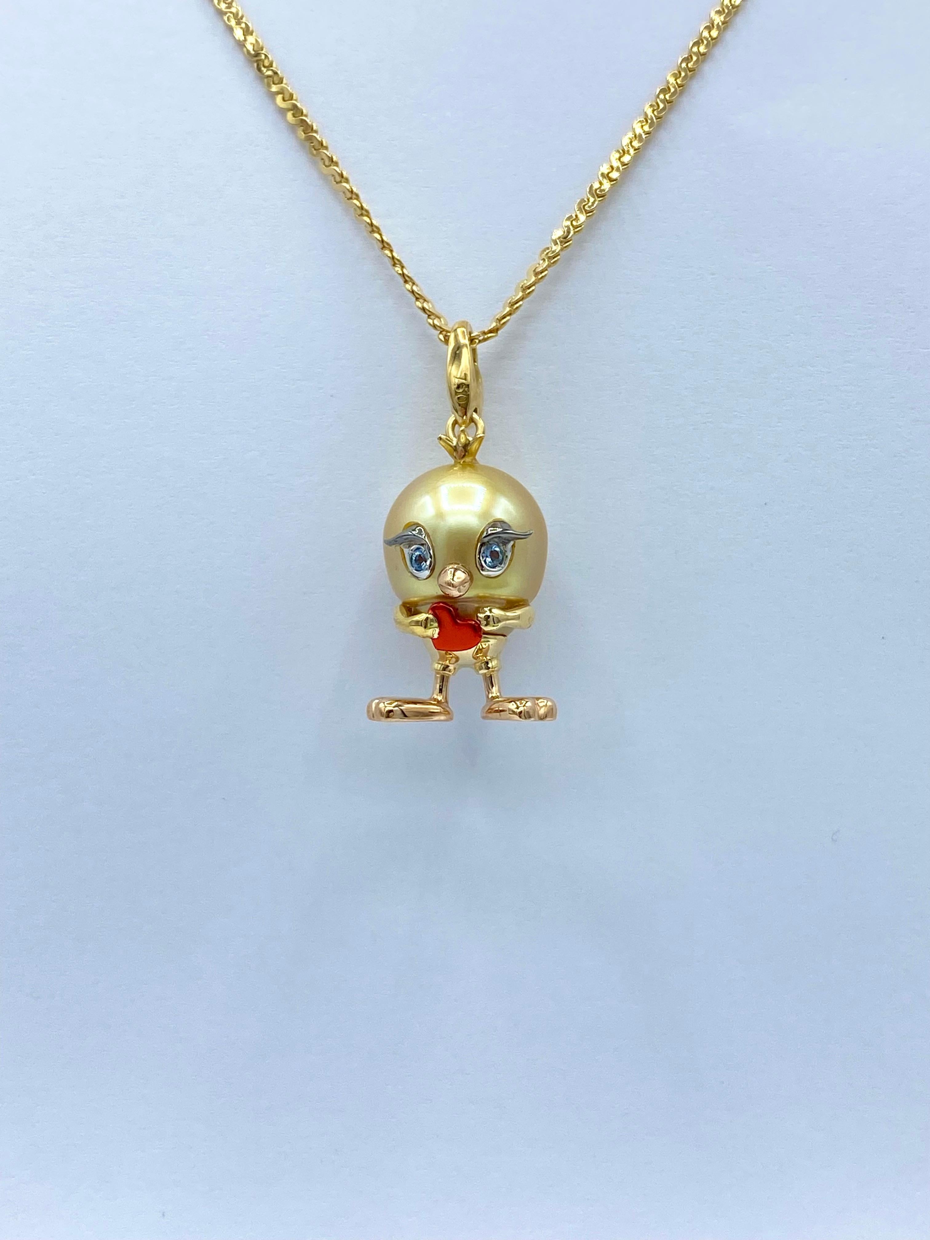 tweety bird gold pendant
