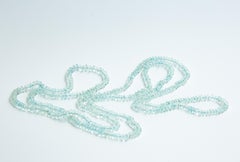 Aquamarine Beaded Necklace Without Lock