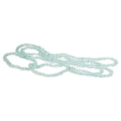 Collier de perles d'aigue-marine sans serrure