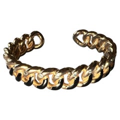 Aquamarine Black Enamel Cuff Bracelet