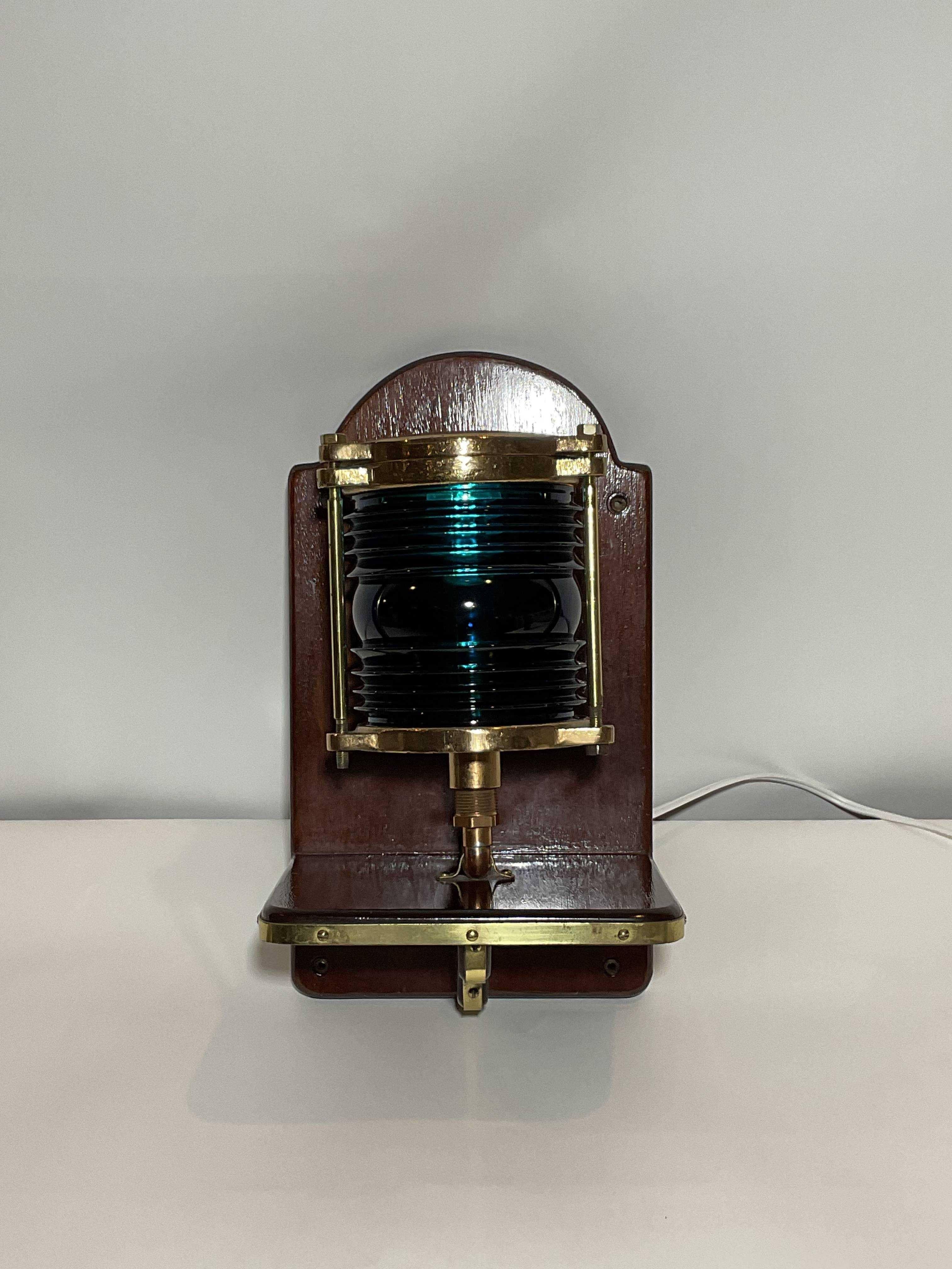 Aquamarine Blue Marine Light In Good Condition For Sale In Norwell, MA