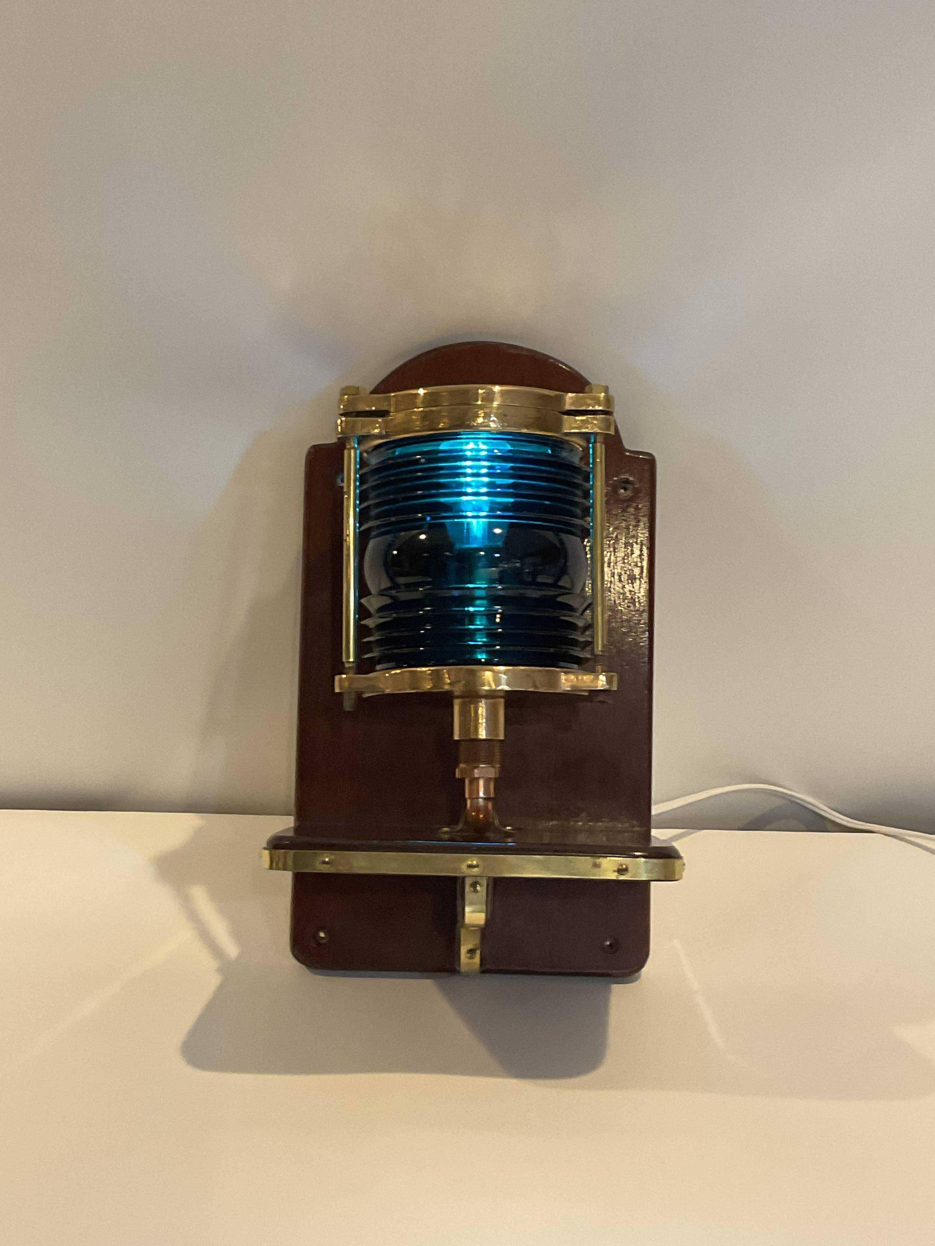 Mid-20th Century Aquamarine Blue Marine Light For Sale