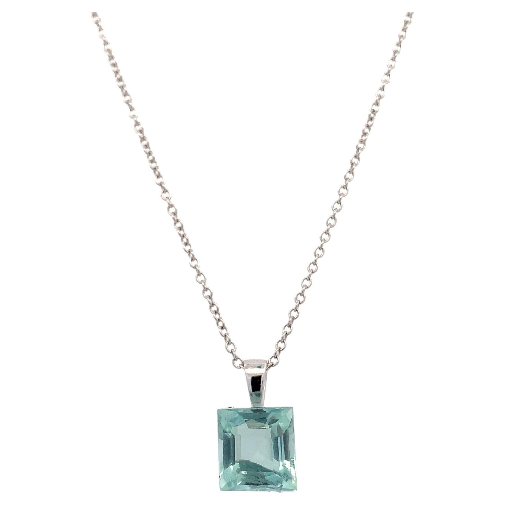 Collana "Aquamarine blue sky" in oro bianco 18 ct.