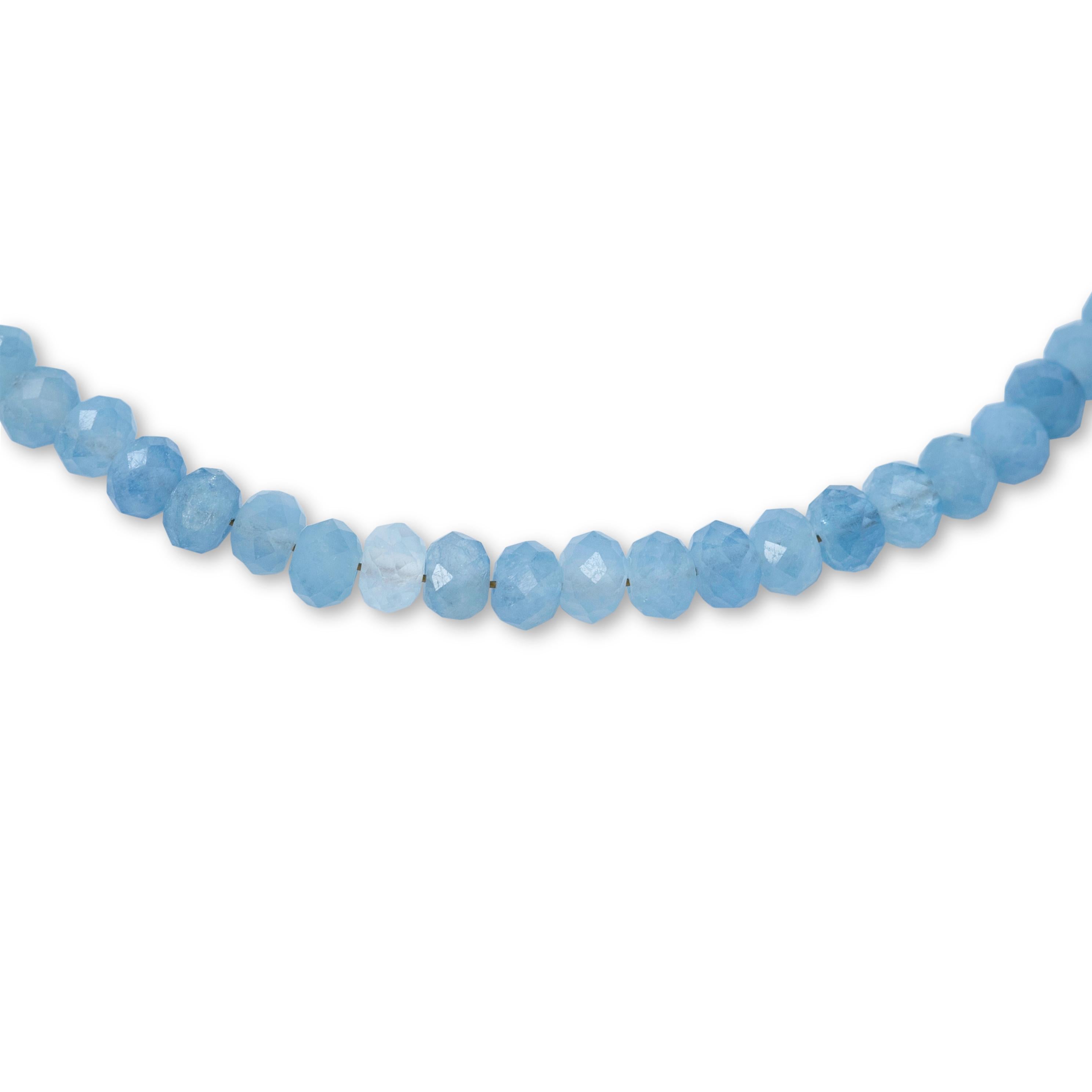 Artisan Aquamarine Bracelet 14K Gold - by Bombyx House For Sale