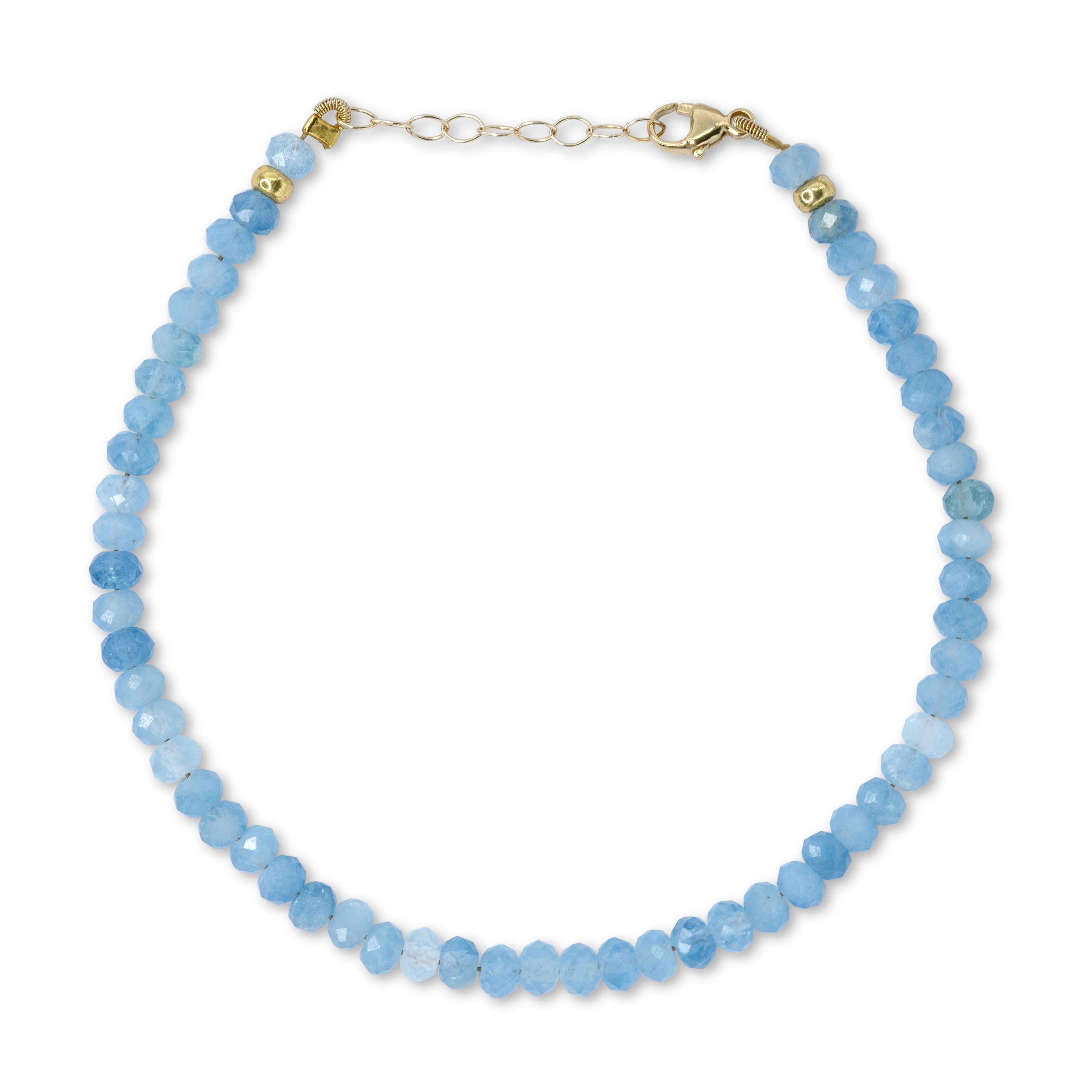 Women's Aquamarine Bracelet 14K Gold - by Bombyx House For Sale