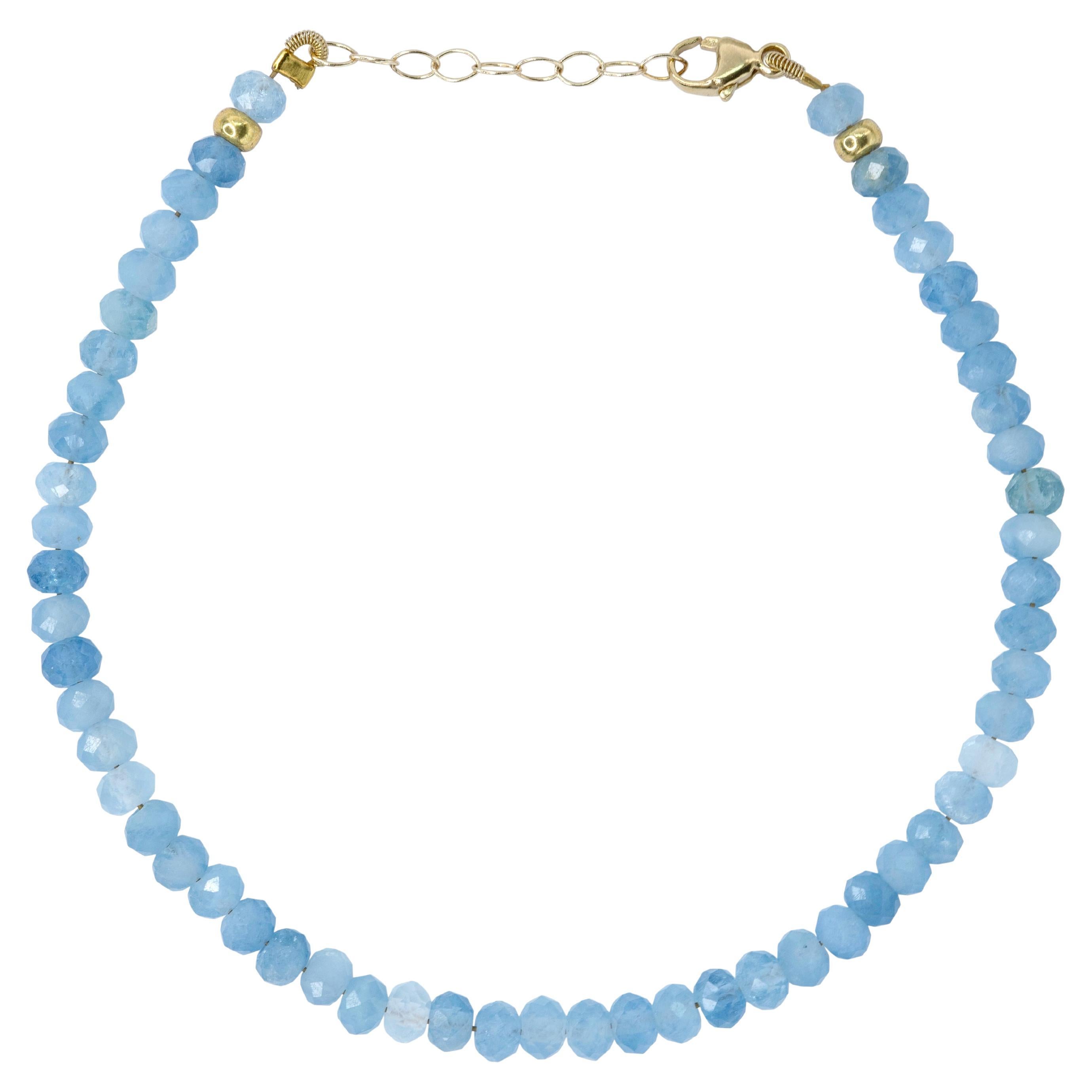 Aquamarine Bracelet 14K Gold - by Bombyx House For Sale