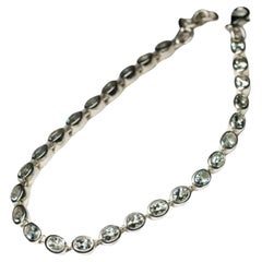 Aquamarine Bracelet Silver Natural Gemstone Blue Beryl gift for wife