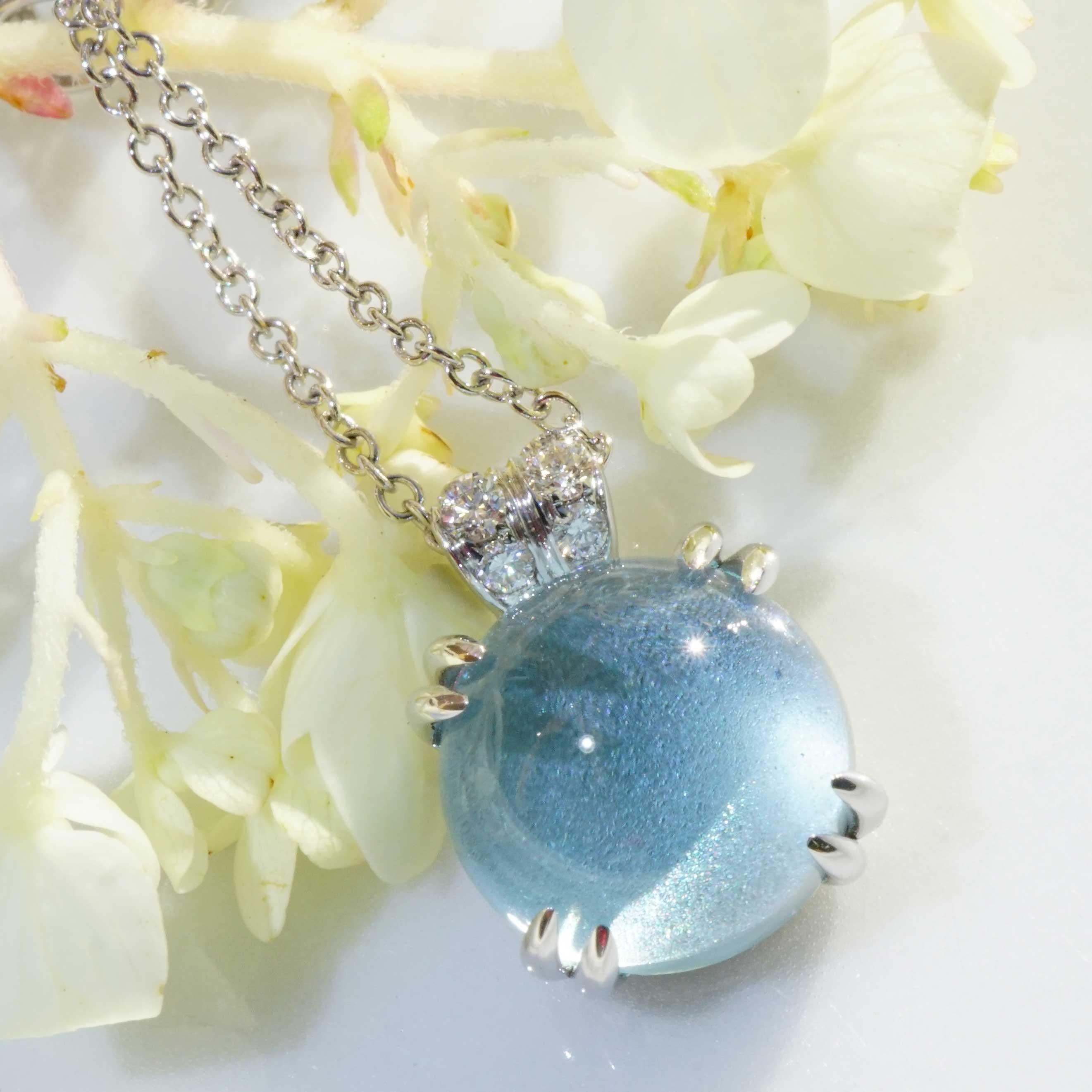 Taille brillant Collier d'aigue-marine Brilliante avec chaîne douce Bubbles made in Italy so unique en vente