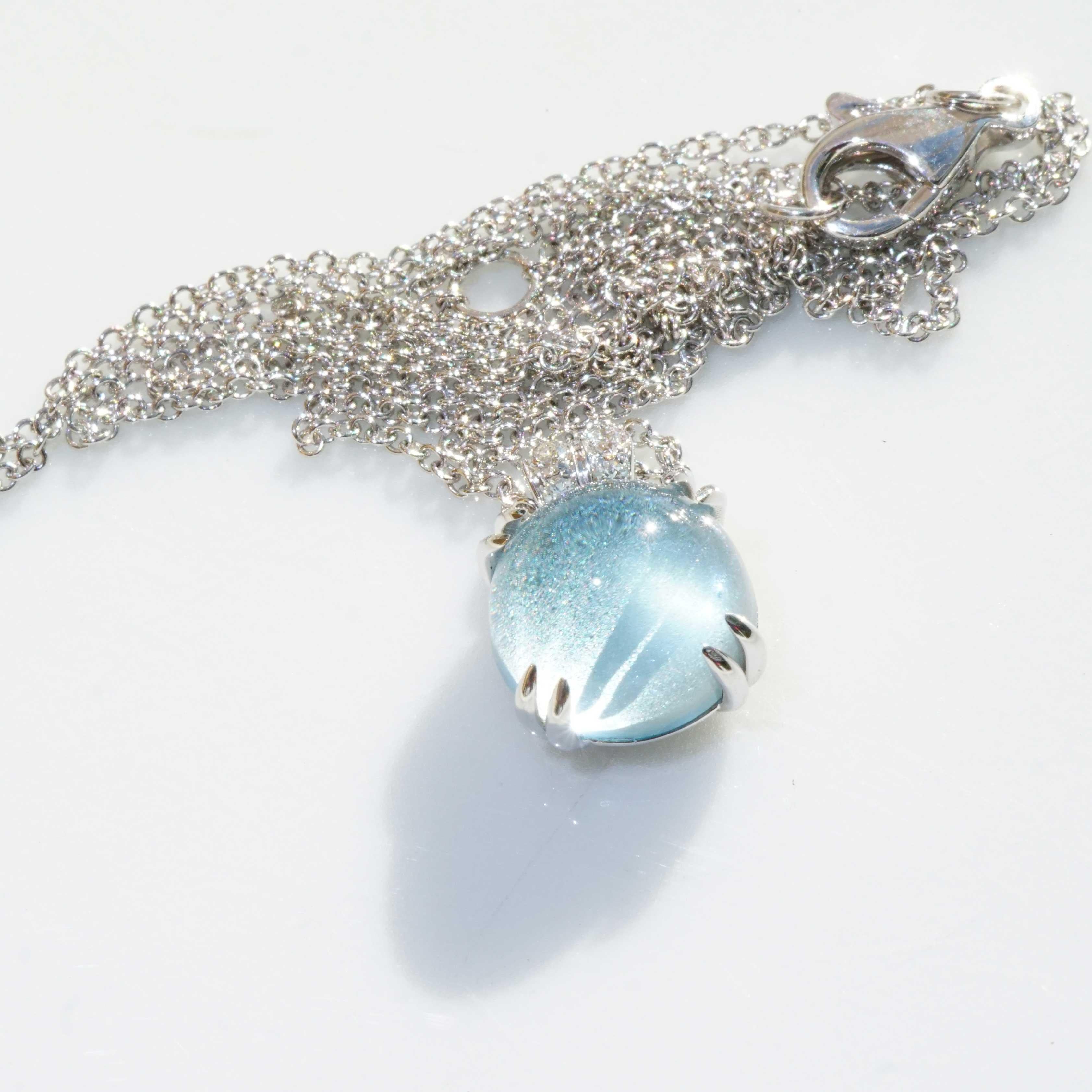 Collier d'aigue-marine Brilliante avec chaîne douce Bubbles made in Italy so unique Neuf - En vente à Viena, Viena