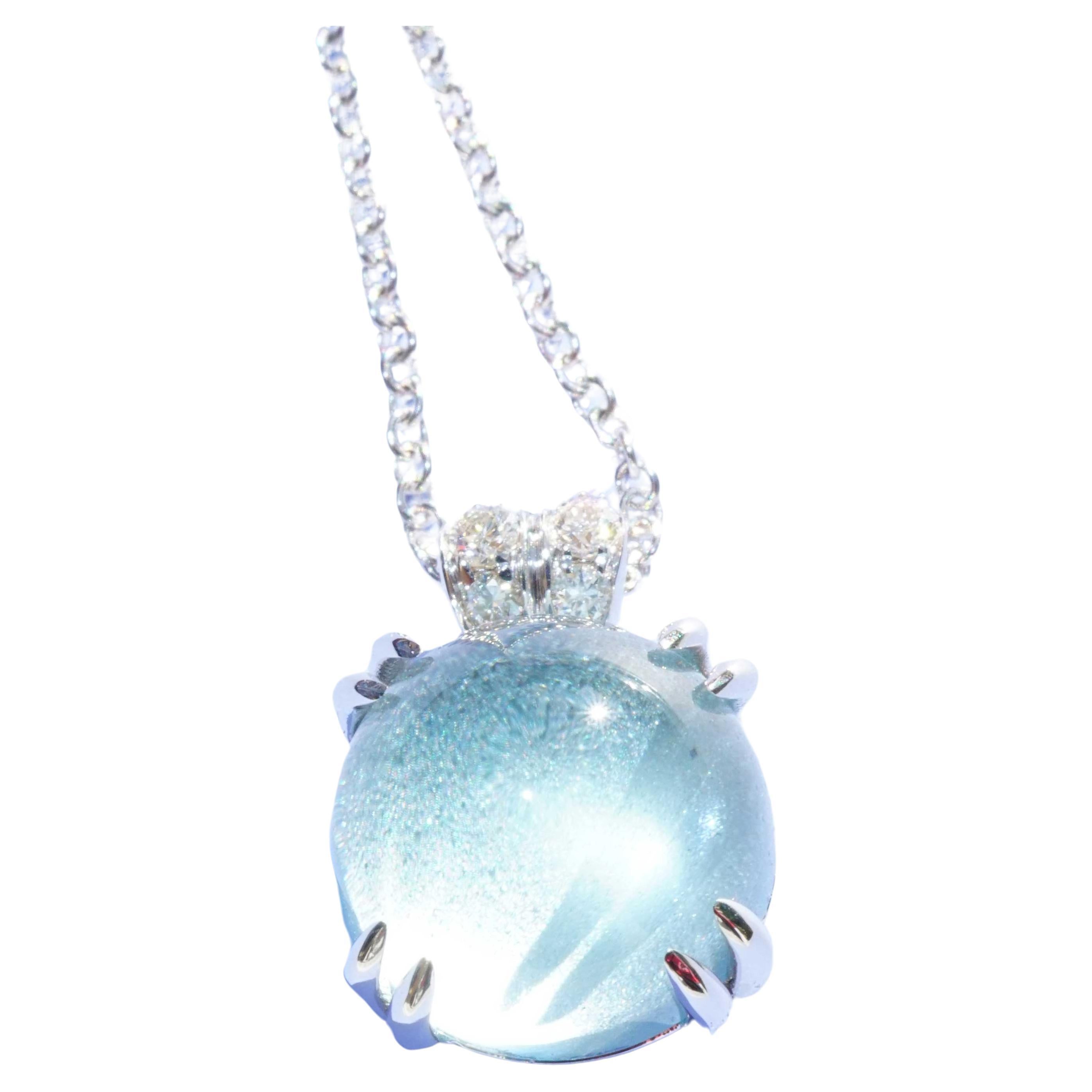 Collier d'aigue-marine Brilliante avec chaîne douce Bubbles made in Italy so unique