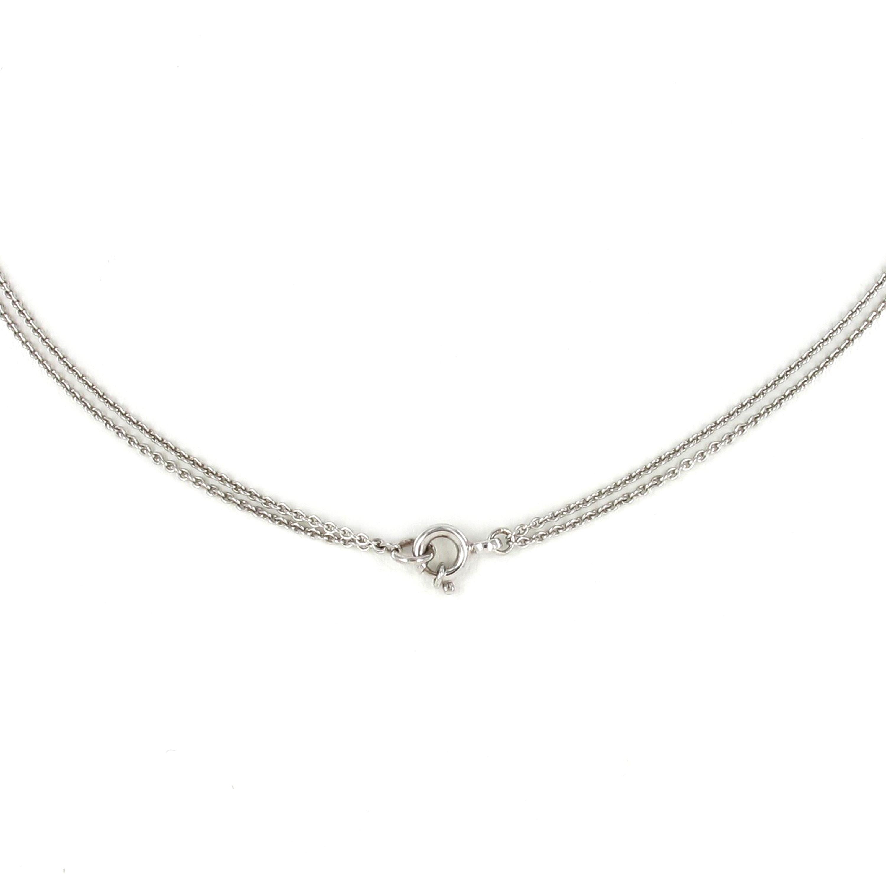 Women's or Men's Aquamarine Briolette and Diamond Necklace in 18 Karat White Gold For Sale