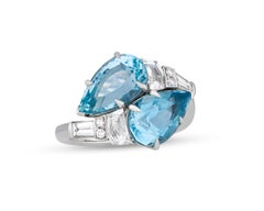 Aquamarine Bypass Ring by Raymond Yard, 4.64 Carats