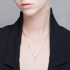 Aquamarine Cabochon Necklace in 9 Carat Gold from Iosselliani